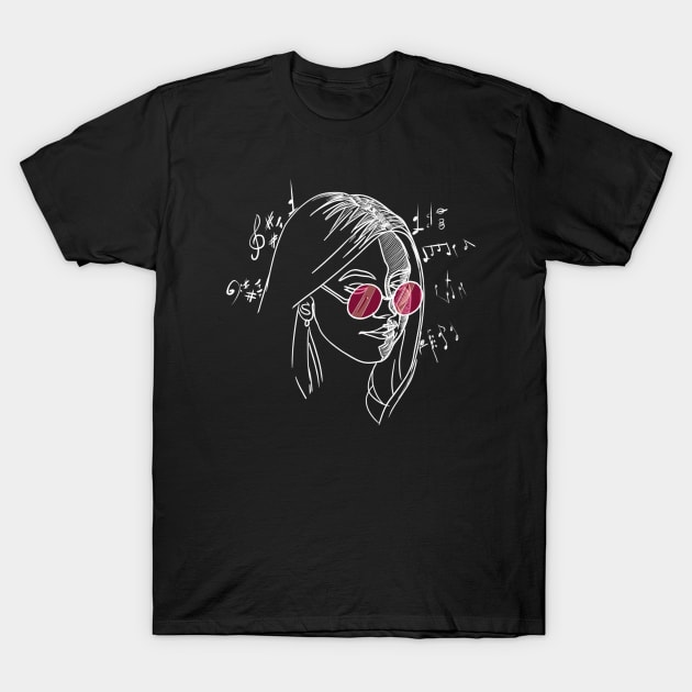 Music girl T-Shirt by nemnenevam